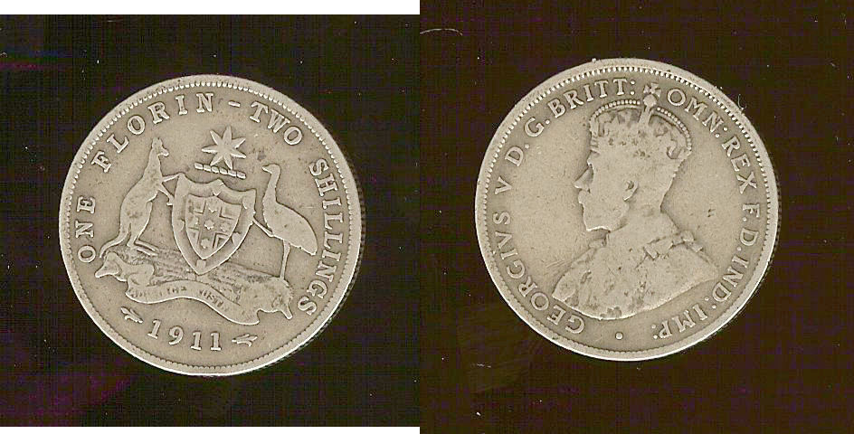 Australian florin 1911 VG